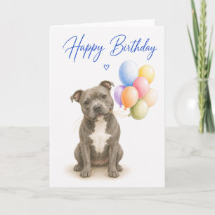 Staffordshire Bull Verjaardag Kaart