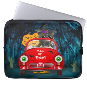 Staffordshire Dog Driving Car Scary Halloween Laptop Sleeve