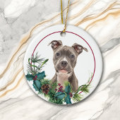 Staffordshire Dog Evergreen Berry Wreath Keramisch Ornament