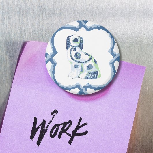 Staffordshire Dog Opt 1 in Slate and Green Magnet