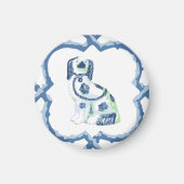 Staffordshire Dog Opt 1 in Slate and Green Magnet (Voorkant)