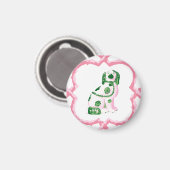 Staffordshire Dog Opt 2 in Pink and Green Magnet (Voorkant / Achterkant)