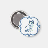 Staffordshire Dog Opt 2 in Slate and Green Magnet (Voorkant / Achterkant)