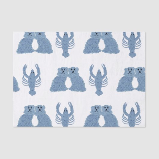 Staffordshire Dogs Lobster Ginger Jars Tissuepapier (Voorkant)