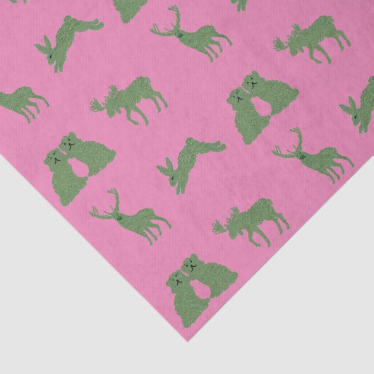 Staffordshire Dogs Topiary Deer Rabbit Tissuepapier (Detail)