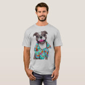 Staffordshire doodsbang in het shirt van Hawaiian. (Voorkant volledig)
