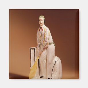 Staffordshire, figuur van een cricketer, 1865 magneet