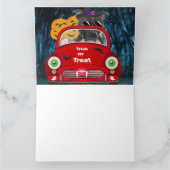 Staffordshire Hond Bestuurt Auto Griezige Hallowee Kaart (Binnen)