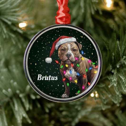Staffordshire Hond Gepersonaliseerde Kerst Ornamen Metalen Ornament (Boom)