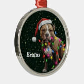 Staffordshire Hond Gepersonaliseerde Kerst Ornamen Metalen Ornament (Rechts)