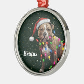 Staffordshire Hond Gepersonaliseerde Kerst Ornamen Metalen Ornament (Links)