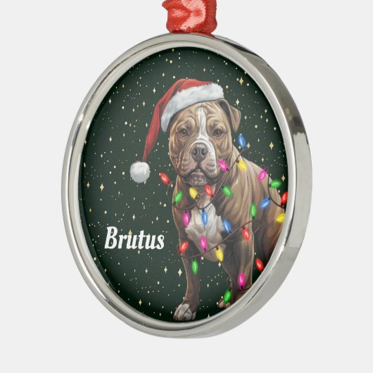 Staffordshire Hond Gepersonaliseerde Kerst Ornamen Metalen Ornament (Links)
