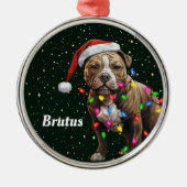 Staffordshire Hond Gepersonaliseerde Kerst Ornamen Metalen Ornament (Voorkant)