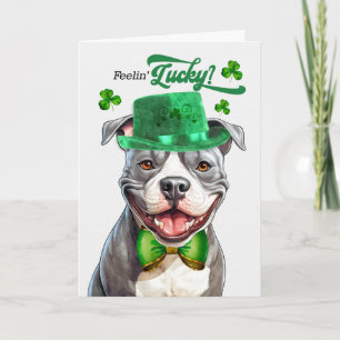 Staffordshire-hond voelt zich op St. Patrick's Day Feestdagen Kaart