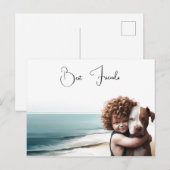 Staffordshire Pitbull & Boy Keepsake Briefkaart Ar (Voorkant / Achterkant)