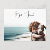 Staffordshire Pitbull & Boy Keepsake Briefkaart Ar (Voorkant)