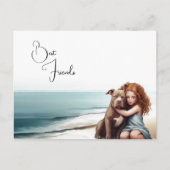 Staffordshire Pitbull & Meisje Keepsake Briefkaart (Voorkant)