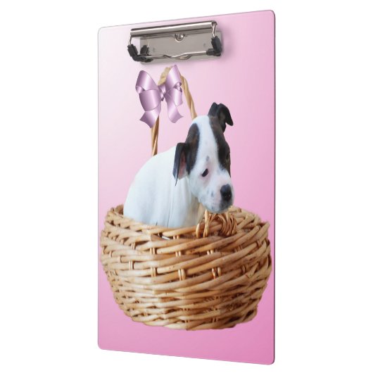 Staffordshire Puppy In A Basket,   Klembord (Links)