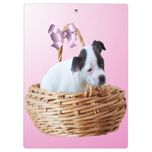 Staffordshire Puppy In A Basket,   Klembord (Achterkant)