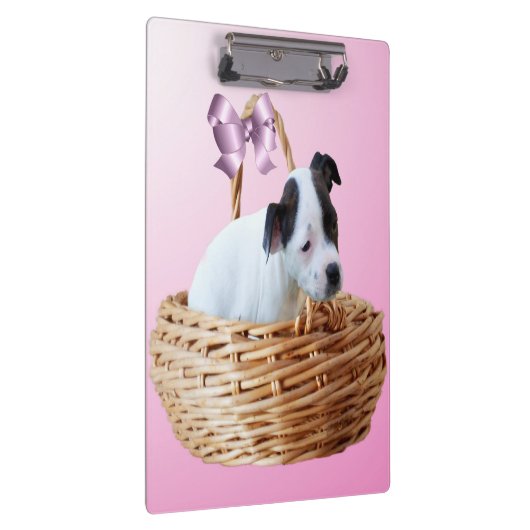 Staffordshire Puppy In A Basket,   Klembord (Rechts)