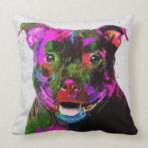 Staffordshire Terrier Colorful Pop Art Kussen