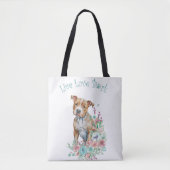 Staffordshire Terrier Hond Mom Floral Tote Bag (Voorkant)
