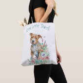 Staffordshire Terrier Hond Mom Floral Tote Bag (Dichtbij)