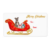 Staffordshire Terrier-Label met kerstkledij Etiket (Voorkant)