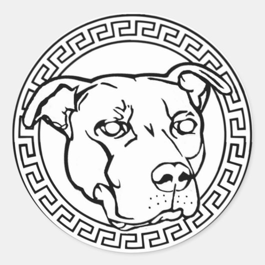 Staffordshire Terrier Logo Ronde Bumpersticker Ronde Sticker (Voorkant)