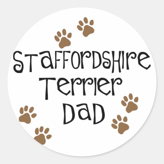 Staffordshire Terrier Pa Ronde Sticker (Voorkant)