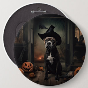 Staffordshire Terriër Pompoenen Halloween Griezele Ronde Button 6,0 Cm