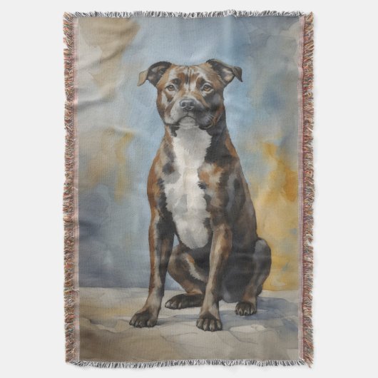 Staffordshire Terrier Portret Deken (Voorkant Verticaal)