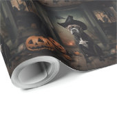 Staffordshire Terrier Pumpkins Halloween Scary Cadeaupapier (Rol Hoek)