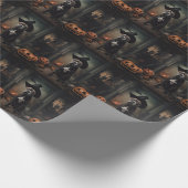 Staffordshire Terrier Pumpkins Halloween Scary Cadeaupapier (Hoek)