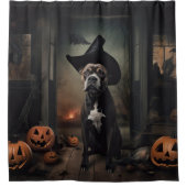 Staffordshire Terrier Pumpkins Halloween Scary Douchegordijn (Voorkant)