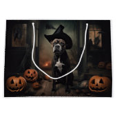 Staffordshire Terrier Pumpkins Halloween Scary Groot Cadeauzakje (Voorkant)