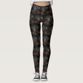 Staffordshire Terrier Pumpkins Halloween Scary Leggings (Voorkant)