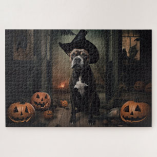 Staffordshire Terrier Pumpkins Halloween Scary Legpuzzel