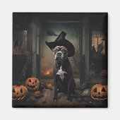 Staffordshire Terrier Pumpkins Halloween Scary Magneet (Voorkant)