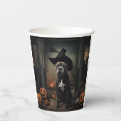 Staffordshire Terrier Pumpkins Halloween Scary Papieren Bekers (Achterkant)