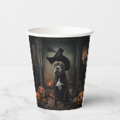 Staffordshire Terrier Pumpkins Halloween Scary Papieren Bekers (Voorkant)