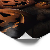 Staffordshire Terrier Pumpkins Halloween Scary Perfect Poster (Hoek)