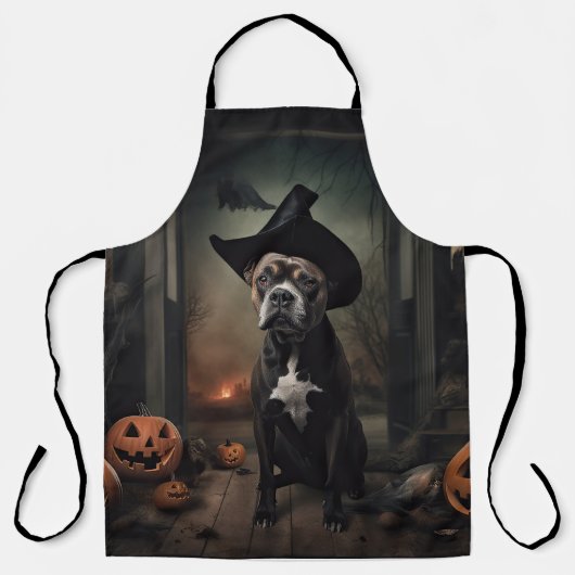 Staffordshire Terrier Pumpkins Halloween Scary Schort (Voorkant)