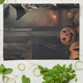 Staffordshire Terrier Pumpkins Halloween Scary Theedoek (Gevouwen)