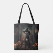 Staffordshire Terrier Pumpkins Halloween Scary Tote Bag (Achterkant)
