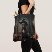 Staffordshire Terrier Pumpkins Halloween Scary Tote Bag (Dichtbij)