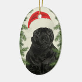 Staffordshire Terrier  Style Kerstmis Keramisch Ornament (Links)