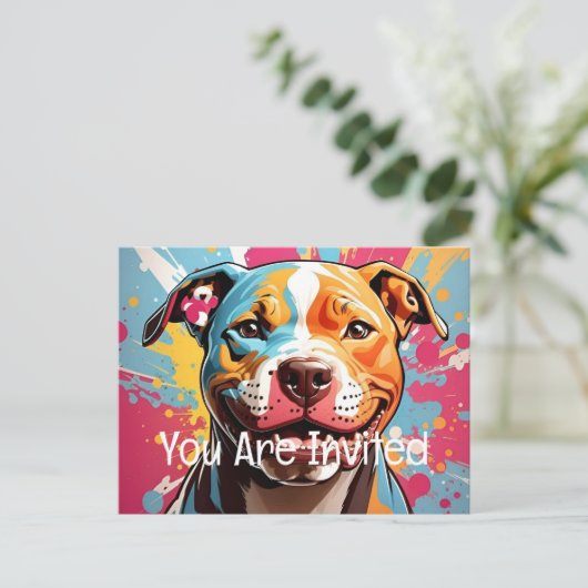 Staffordshire verjaardag uitnodiging briefkaart (Staand voorkant)