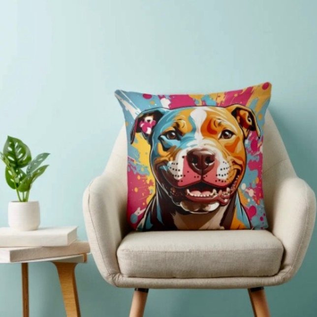 Staffordshire Verjaardagsplezier Kussen (Throw Pillow 100% polyester heavyweight stretch material. Hidden zipper Made in the USA.

)