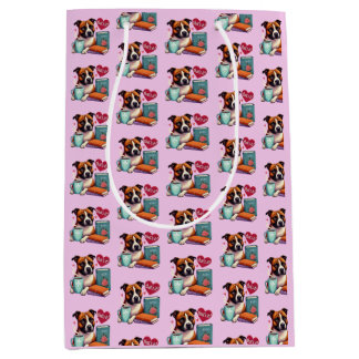 Staffy Boeken Koffie cadeau tas in pioen Medium Cadeauzakje